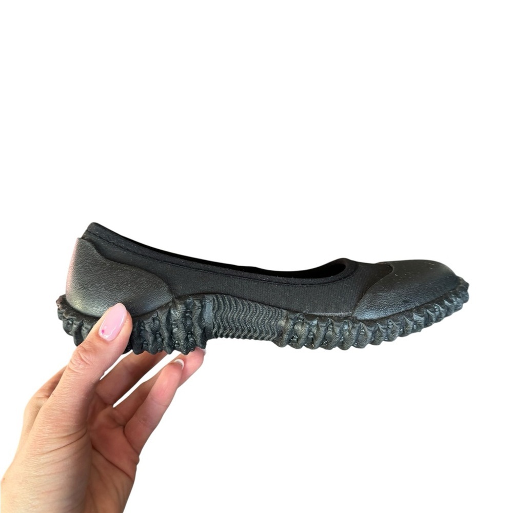 HISEA Black Waterproof Garden Shoes Size 8 Slip On Rubber Flats Farm Core